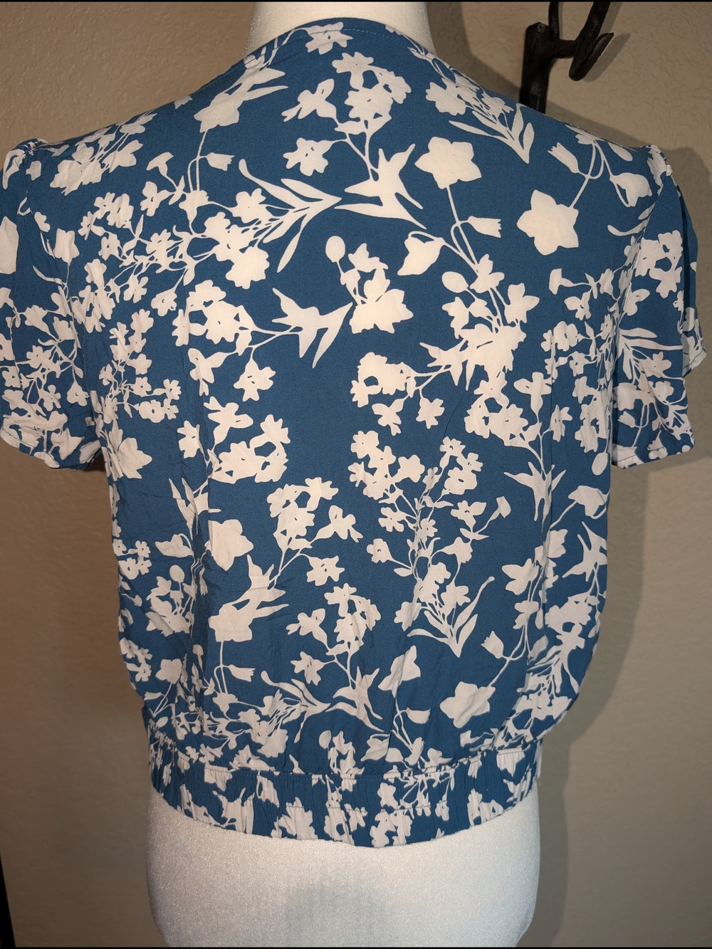 George Teal Floral Wrap Short-Sleeve Blouse - Picture 4 of 5